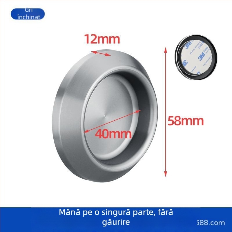 Mâner circular din oțel inoxidabil pentru ușă de sticlă, pentru cabine de duș/băi, stil modern minimalist, finisaje: mat, lucios sau electroplacat