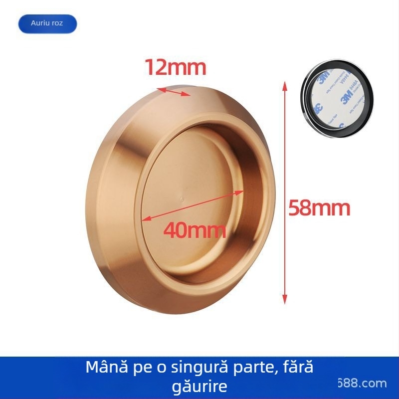 Mâner circular din oțel inoxidabil pentru ușă de sticlă, pentru cabine de duș/băi, stil modern minimalist, finisaje: mat, lucios sau electroplacat