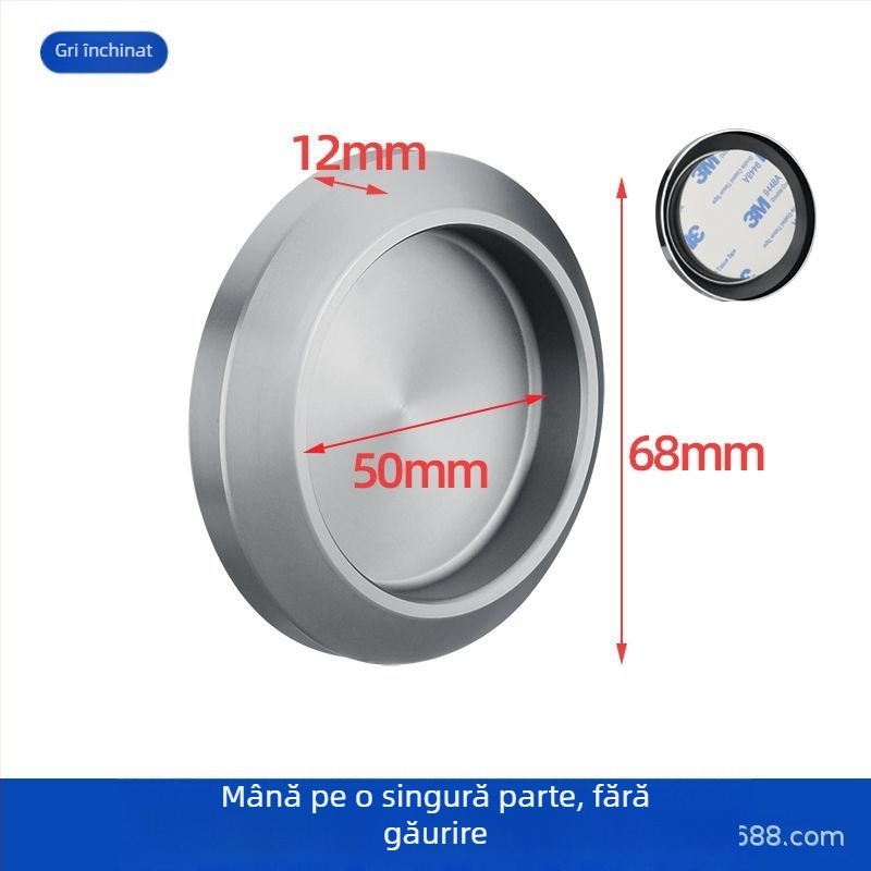 Mâner circular din oțel inoxidabil pentru ușă de sticlă, pentru cabine de duș/băi, stil modern minimalist, finisaje: mat, lucios sau electroplacat