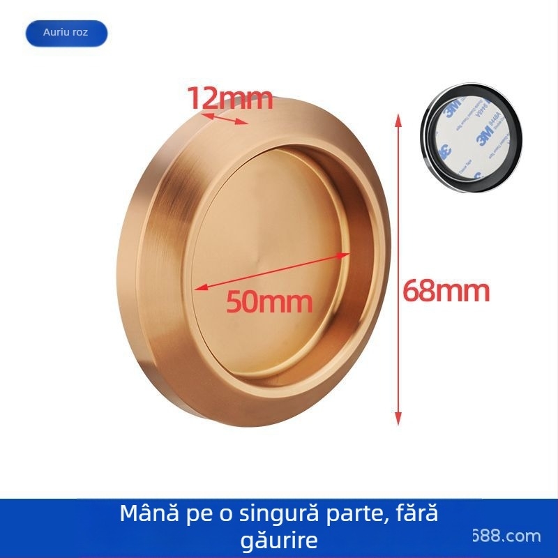 Mâner circular din oțel inoxidabil pentru ușă de sticlă, pentru cabine de duș/băi, stil modern minimalist, finisaje: mat, lucios sau electroplacat