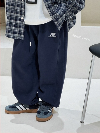 Pantaloni sport unisex din bumbac cu căptușeală fleece, lansare iarna 2025, 65% bumbac, căptușeală poliester 98%, pentru alergare și sporturi cu mingea