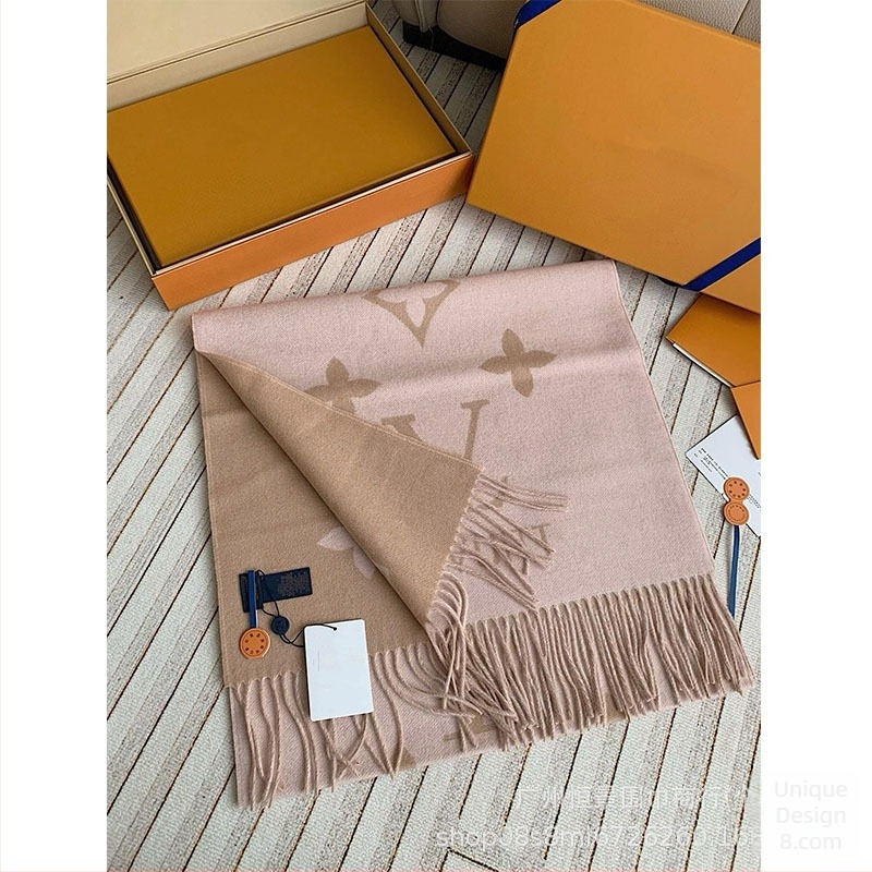 Șal din cașmir cu dublă față, monogram, țesătură jacquard