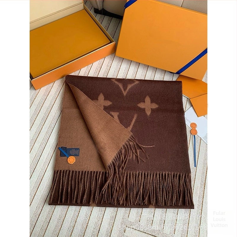 Șal din cașmir cu dublă față, monogram, țesătură jacquard