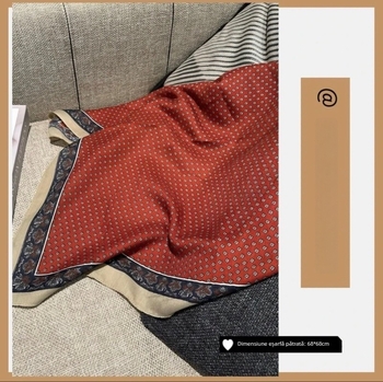 Șal pătrat | Poliester >96% | Țesătură simplă | Finisaj imprimat | Stil elegant pentru toamnă