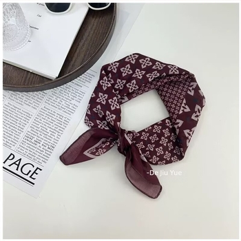 Șal pătrat din bumbac și in cu amestec de cânepă, țesătură simplă, modă de vară