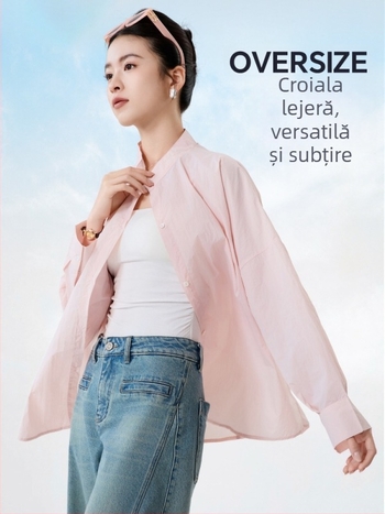 Bluza cu protecție UV pentru femei, nylon 95%+, croială lejeră, mâneci lungi, UPF50+