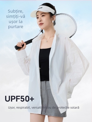 Bluza cu protecție UV pentru femei, nylon 95%+, croială lejeră, mâneci lungi, UPF50+