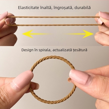 Aksesori pentru păr pentru coada înaltă - șnur rotund pentru păr, stil coreean, lucrat manual, materiale mixte