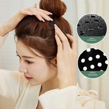 Accesoriu pentru păr din silicon, model Grapefruit Peel, pernă superioară invizibilă pentru rădăcina părului, finisaj ștanțat