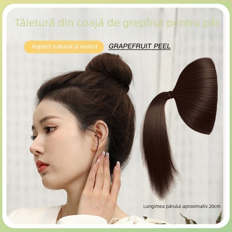 Accesoriu pentru păr din silicon, model Grapefruit Peel, pernă superioară invizibilă pentru rădăcina părului, finisaj ștanțat