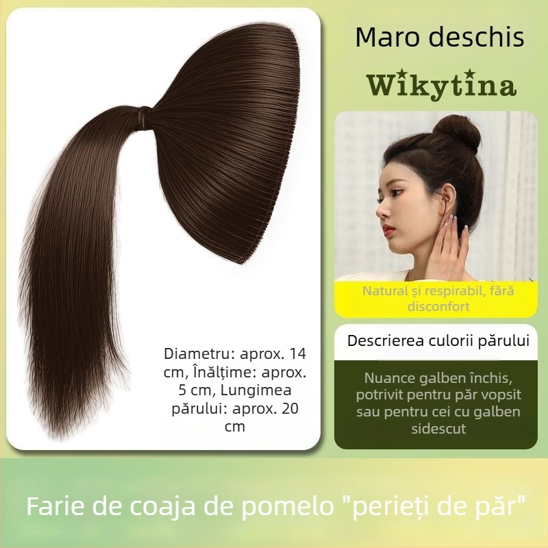 Accesoriu pentru păr din silicon, model Grapefruit Peel, pernă superioară invizibilă pentru rădăcina părului, finisaj ștanțat