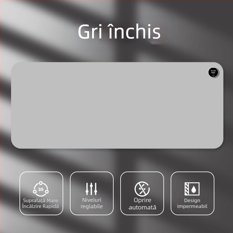 Pad de mouse încălzit pentru birou, design desen animat, temperatură reglabilă, disipare a căldurii din aluminiu, suprafață din piele