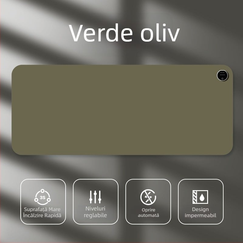 Pad de mouse încălzit pentru birou, design desen animat, temperatură reglabilă, disipare a căldurii din aluminiu, suprafață din piele