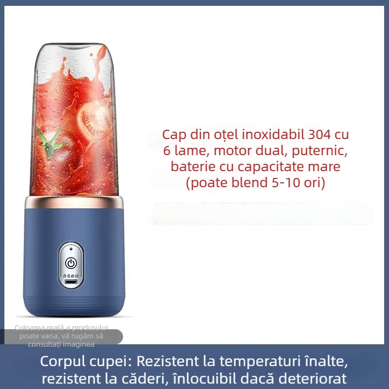 Storcător portabil de sucuri cu baterie încorporată, 200 W, 20001–22000 rpm, 5+ lame, 401–600 ml