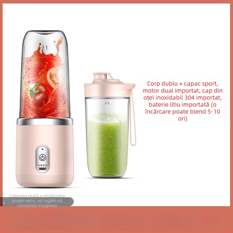 Storcător portabil de sucuri cu baterie încorporată, 200 W, 20001–22000 rpm, 5+ lame, 401–600 ml