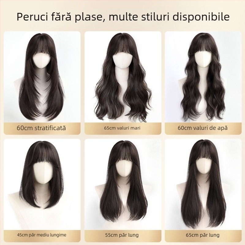 Perucă – păr lung drept cu breton; material: sârmă rezistentă la temperaturi înalte; mecanism de fabricație; Chu Chu