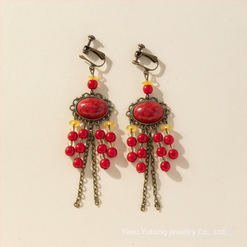 Accesoriu pentru cap Boho cu ciucuri pentru femei, stil etnic, ornament pentru frunte, aliaj, primăvara 2024