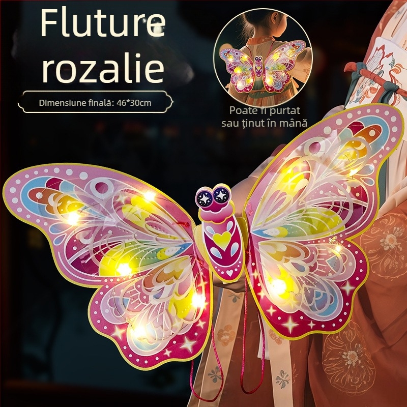 Felinar cu fluture pentru copii — kit DIY, realizat manual, formă neregulată, stil cartoon chinezesc clasic, material 6227399