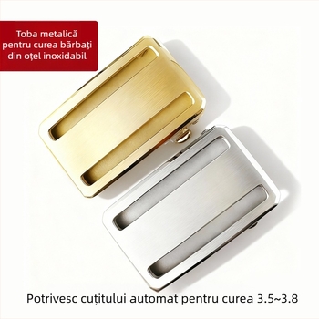 Cataramă pentru curea din oțel inoxidabil, fără dinți, închidere automată, stil simplu, potrivit pentru business casual