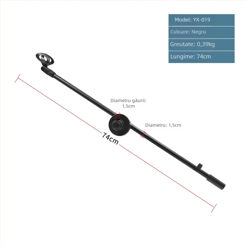 Suport microfon cu trepied podea, braț vertical transversal, model 103