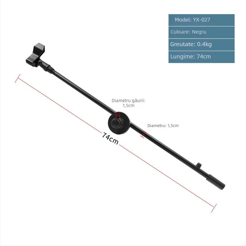 Suport microfon cu trepied podea, braț vertical transversal, model 103