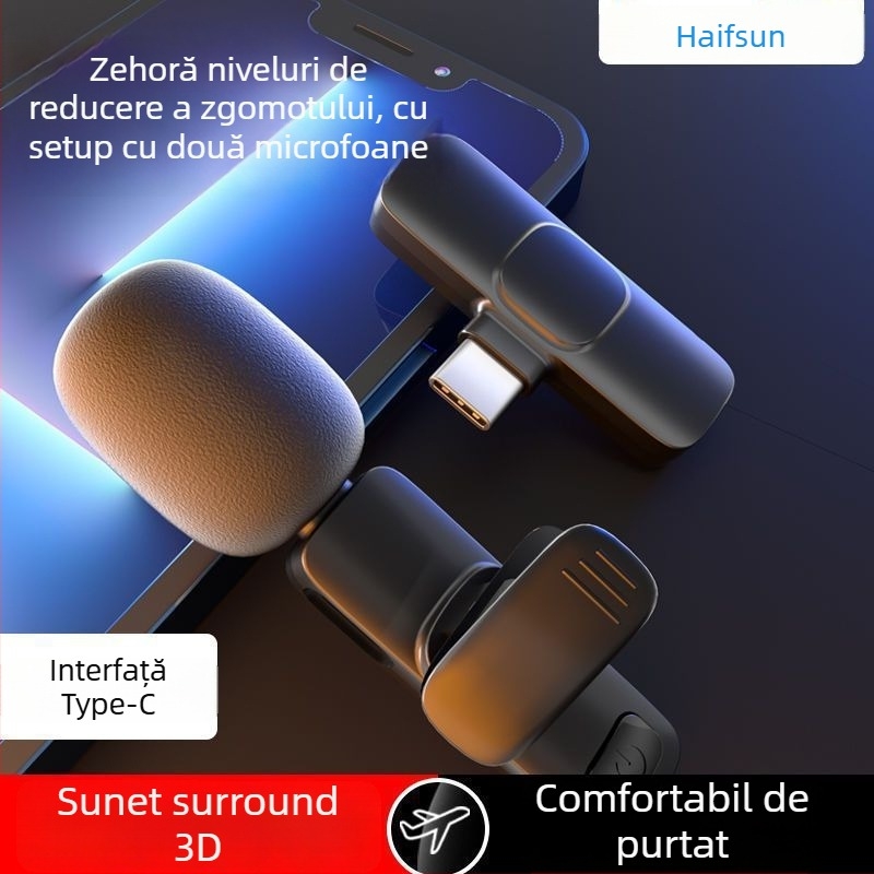 Microfon lavalier cablat, capsulă capacitivă, SNR ≥ 60 dB, fără baterie încorporată