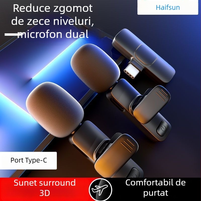 Microfon lavalier cablat, capsulă capacitivă, SNR ≥ 60 dB, fără baterie încorporată