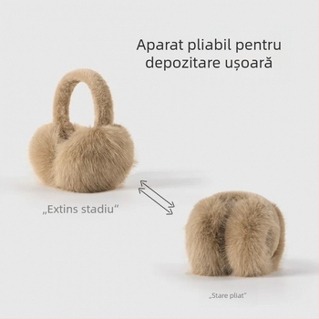 Earmuffs din pluș, blană artificială, căldură de iarnă, unisex, pentru exterior