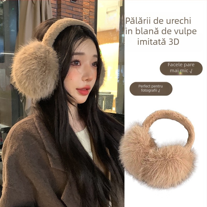 Earmuffs din pluș, blană artificială, căldură de iarnă, unisex, pentru exterior