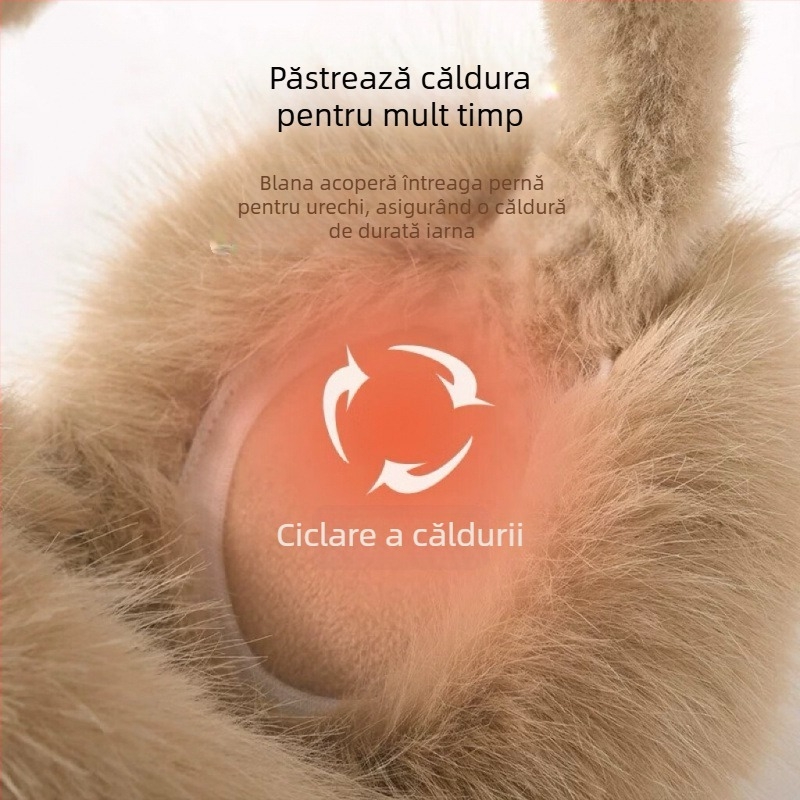 Earmuffs din pluș, blană artificială, căldură de iarnă, unisex, pentru exterior
