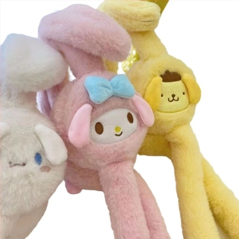 YuYu protecții pentru urechi din pluș pentru copii, cu urechi mobile, stil desen animat, iarnă