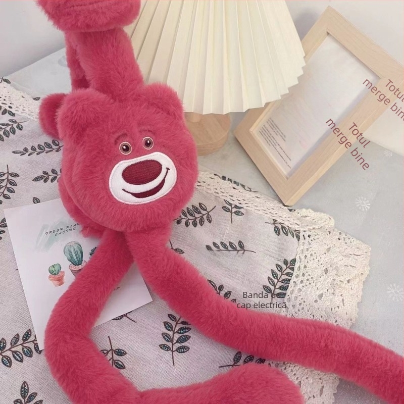 YuYu protecții pentru urechi din pluș pentru copii, cu urechi mobile, stil desen animat, iarnă