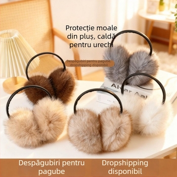 Protecții pentru urechi din pluș, pentru căldură, unisex adulți, toamnă–iarna, pentru ciclism