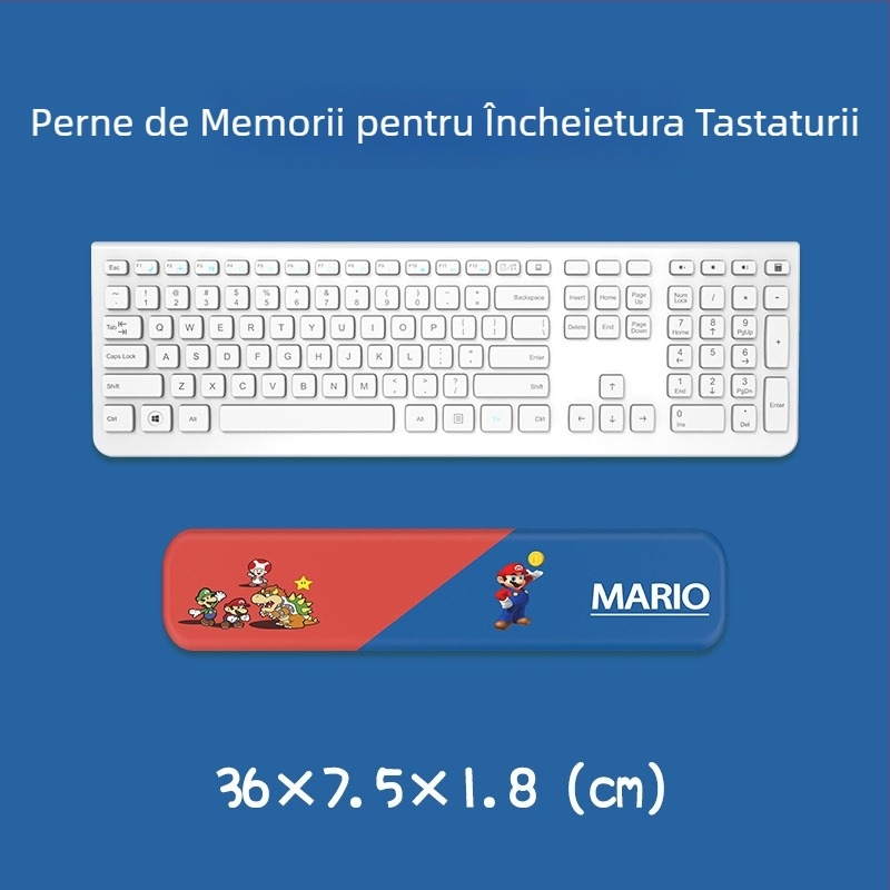 Suport pentru încheietură tastatură și mouse — silicon, spumă memory pentru odihna mâinii, design cu față dublă, temă desen animat, antiaderent, rezistent la uzură, ușor de curățat