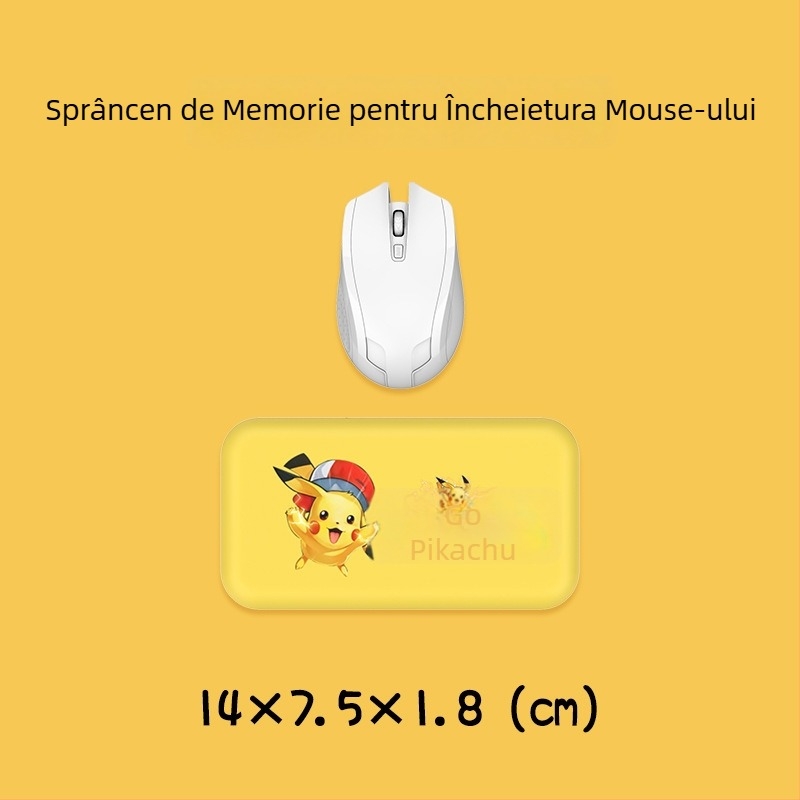 Suport pentru încheietură tastatură și mouse — silicon, spumă memory pentru odihna mâinii, design cu față dublă, temă desen animat, antiaderent, rezistent la uzură, ușor de curățat
