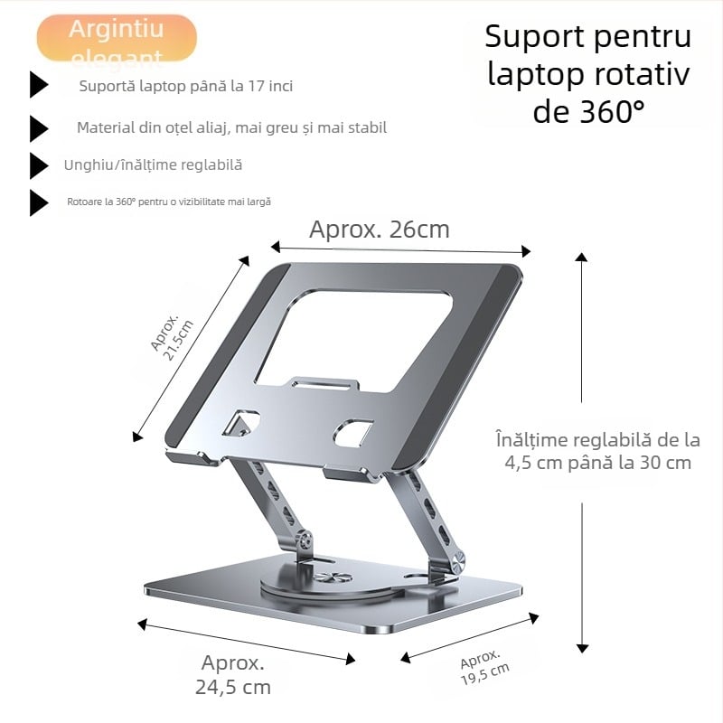 Suport pentru laptop din oțel aliat, model J29, marca Into the deer, pentru laptopuri, greutate 1680 g