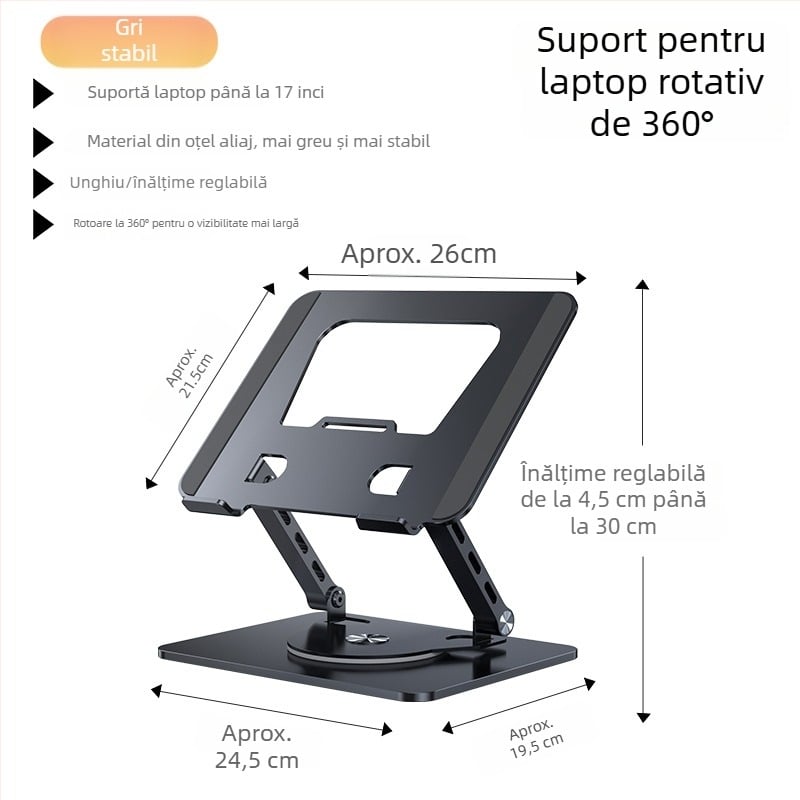 Suport pentru laptop din oțel aliat, model J29, marca Into the deer, pentru laptopuri, greutate 1680 g