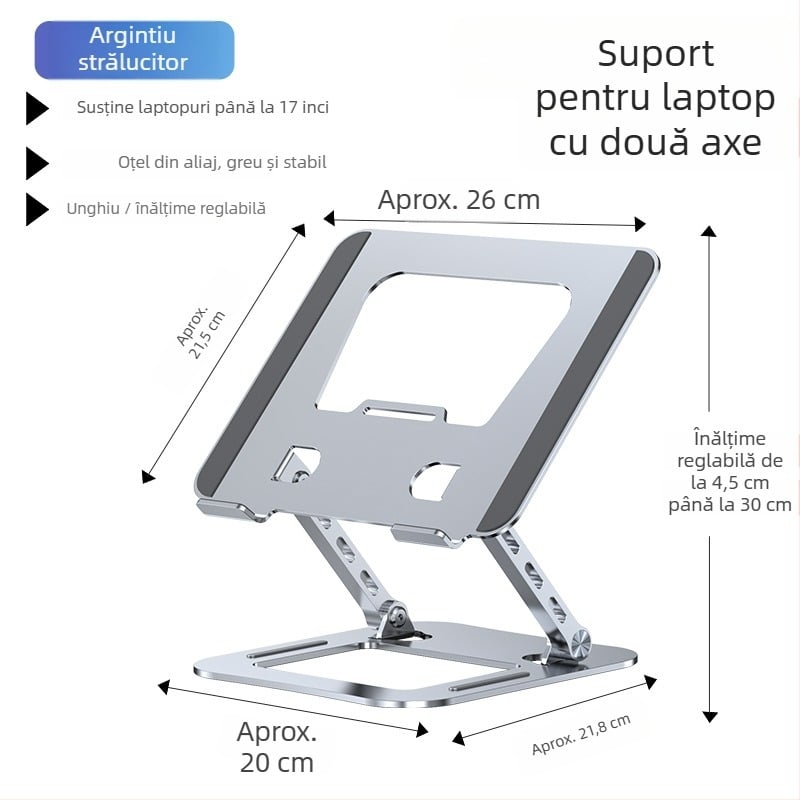 Suport pentru laptop din oțel aliat, model J29, marca Into the deer, pentru laptopuri, greutate 1680 g