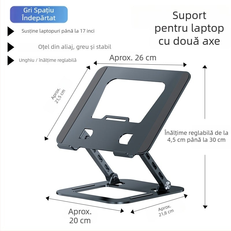 Suport pentru laptop din oțel aliat, model J29, marca Into the deer, pentru laptopuri, greutate 1680 g