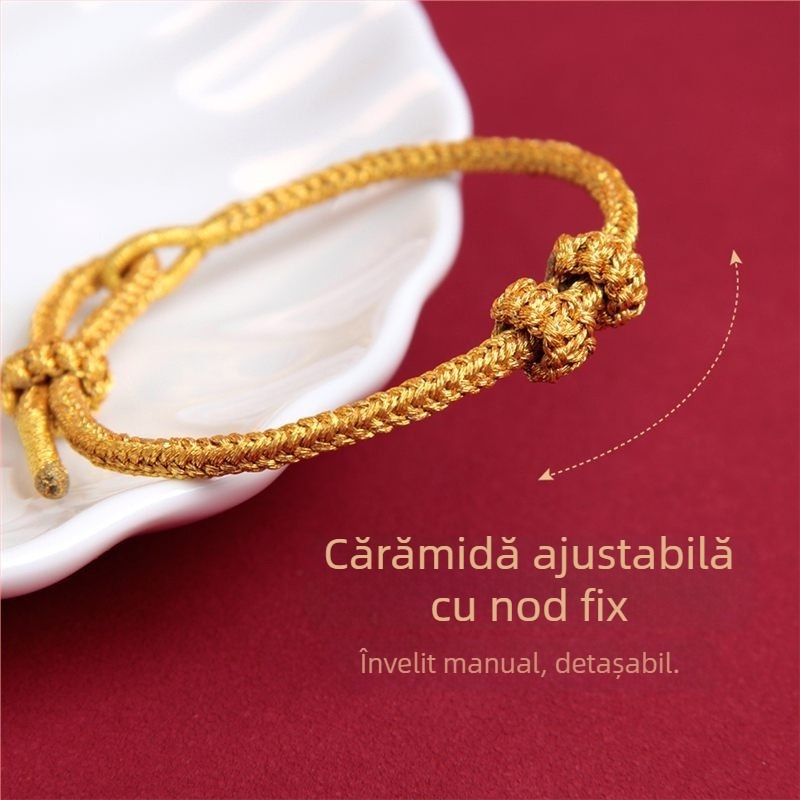 Brățară DIY împletită din șnur, design etnic, unisex, lucrată manual, primăvara 2025