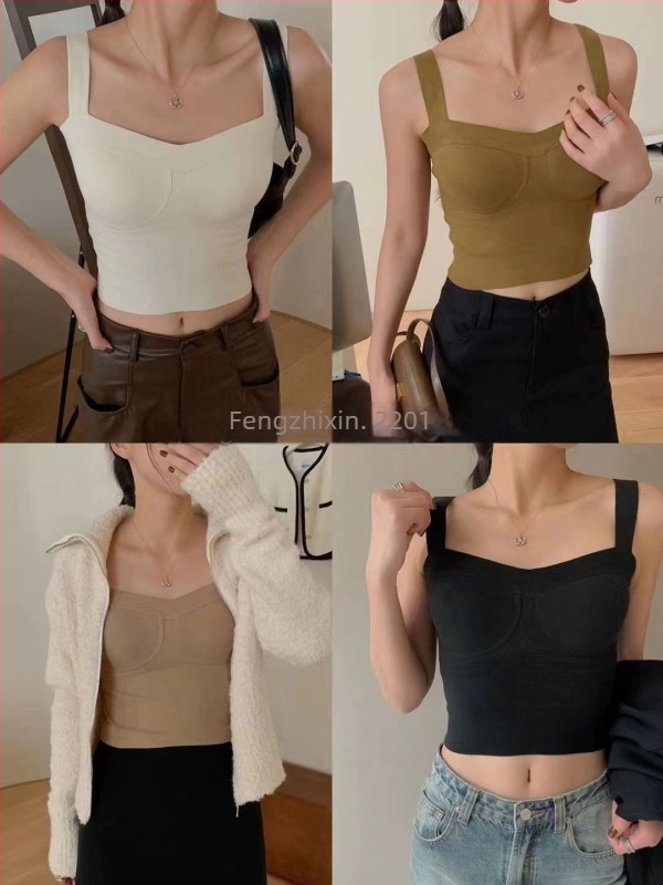 Top termic fără mâneci, guler rotund, fără cusături, material acrilic Derong, grosime moderată