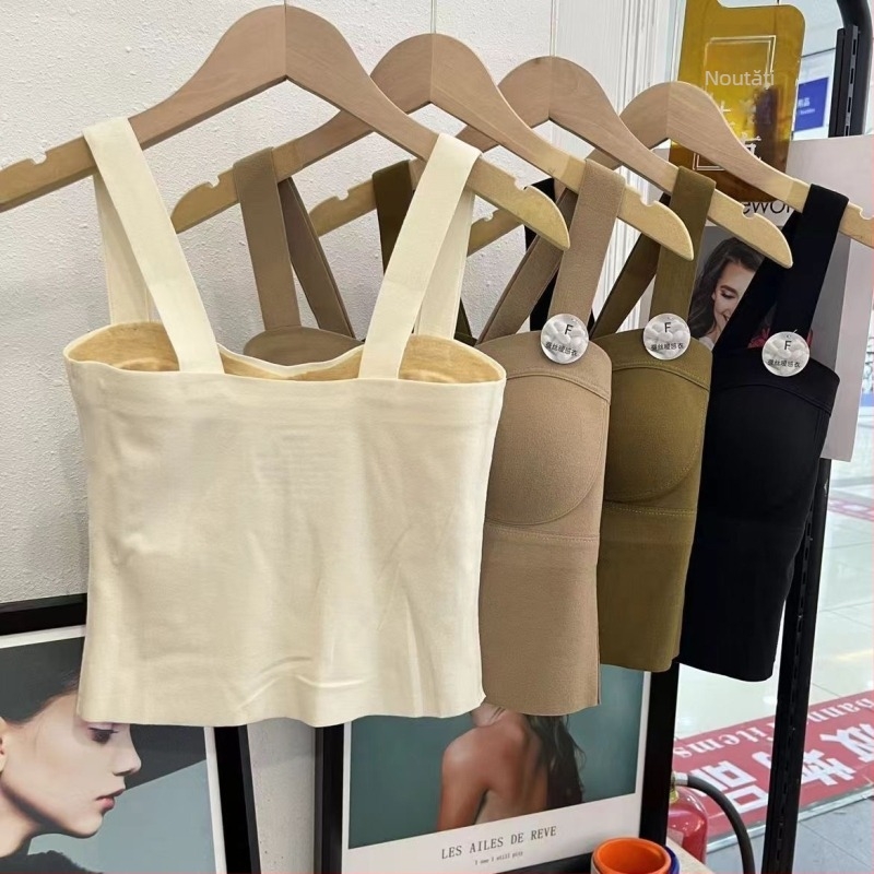 Top termic fără mâneci, guler rotund, fără cusături, material acrilic Derong, grosime moderată