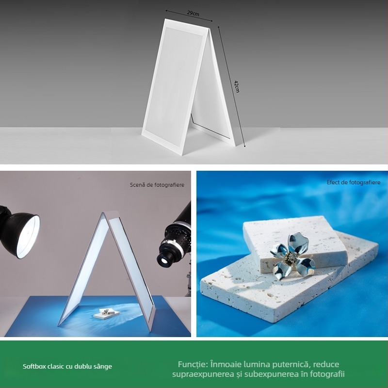 Panou pliabil de lumină difuză pentru fotografia de bijuterii, PVC, 0.15 kg