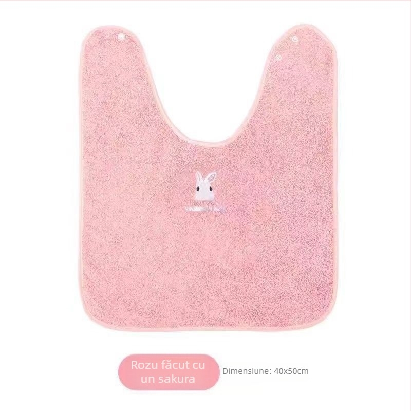 Bavete bebeluș în formă de U, din coral velvet, cu imprimeu desen animat, anti-murdărire, potrivit pentru sugari și copii mici (0–3 ani)