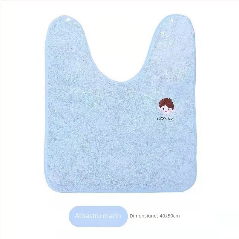 Bavete bebeluș în formă de U, din coral velvet, cu imprimeu desen animat, anti-murdărire, potrivit pentru sugari și copii mici (0–3 ani)