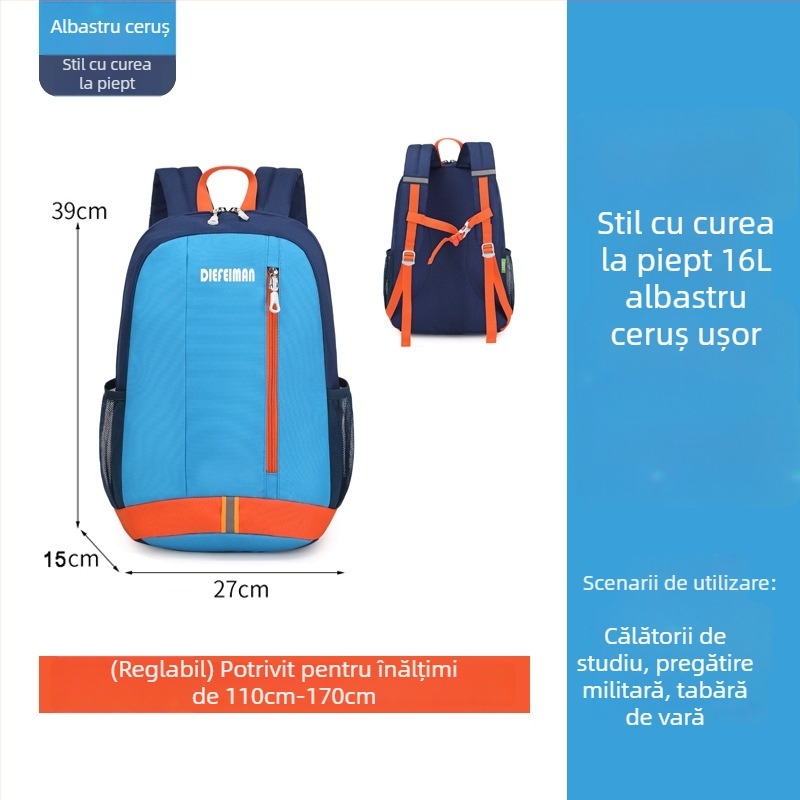 Rucsac de călătorie pentru copii — ultraușor, material Oxford; potrivit pentru 6–12 ani; bretele cu pernă de aer (material Oxford; 6–12 ani; ultraușor; bretele cu pernă de aer)