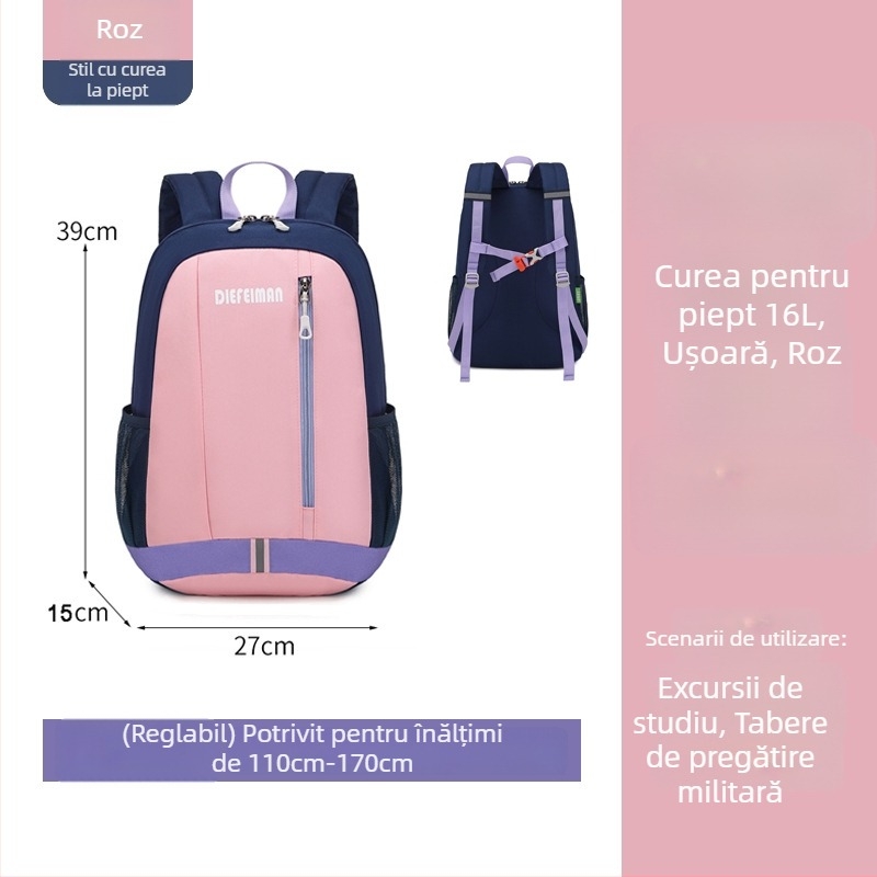 Rucsac de călătorie pentru copii — ultraușor, material Oxford; potrivit pentru 6–12 ani; bretele cu pernă de aer (material Oxford; 6–12 ani; ultraușor; bretele cu pernă de aer)