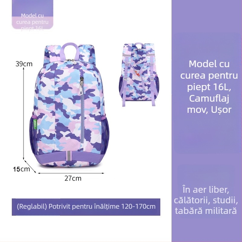Rucsac de călătorie pentru copii — ultraușor, material Oxford; potrivit pentru 6–12 ani; bretele cu pernă de aer (material Oxford; 6–12 ani; ultraușor; bretele cu pernă de aer)
