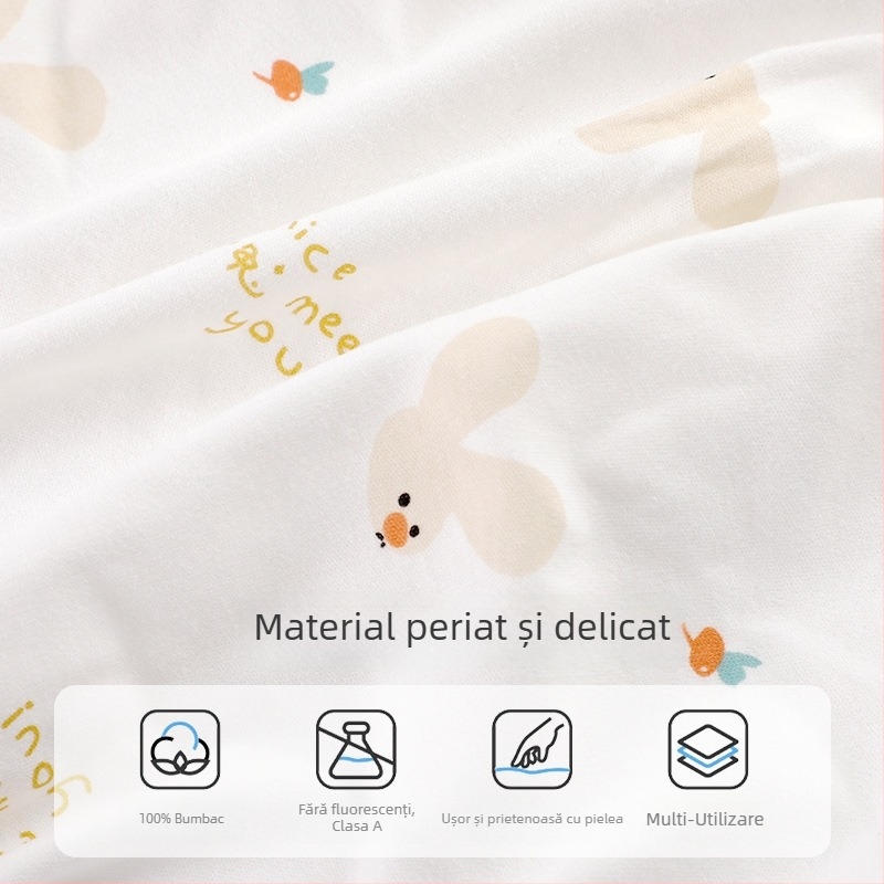 Înfășător pentru nou-născuți din bumbac 100% — model Cartoon, brand Cool qier, pentru înfășat și pătură