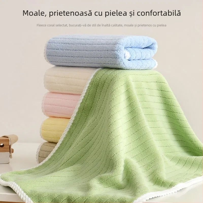 Prosop de față pentru copii din coral fleece, cu margine cusută, 150D, personalizabil, pentru bebeluși
